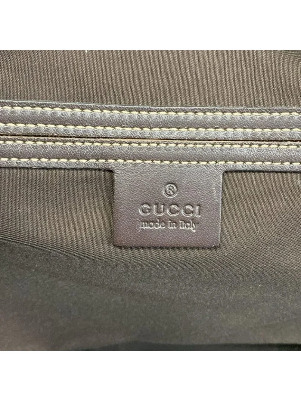 Gucci Business Bag GG Plus Supreme Beige Ebony Dark Brown Leather - Picture 9 of 15